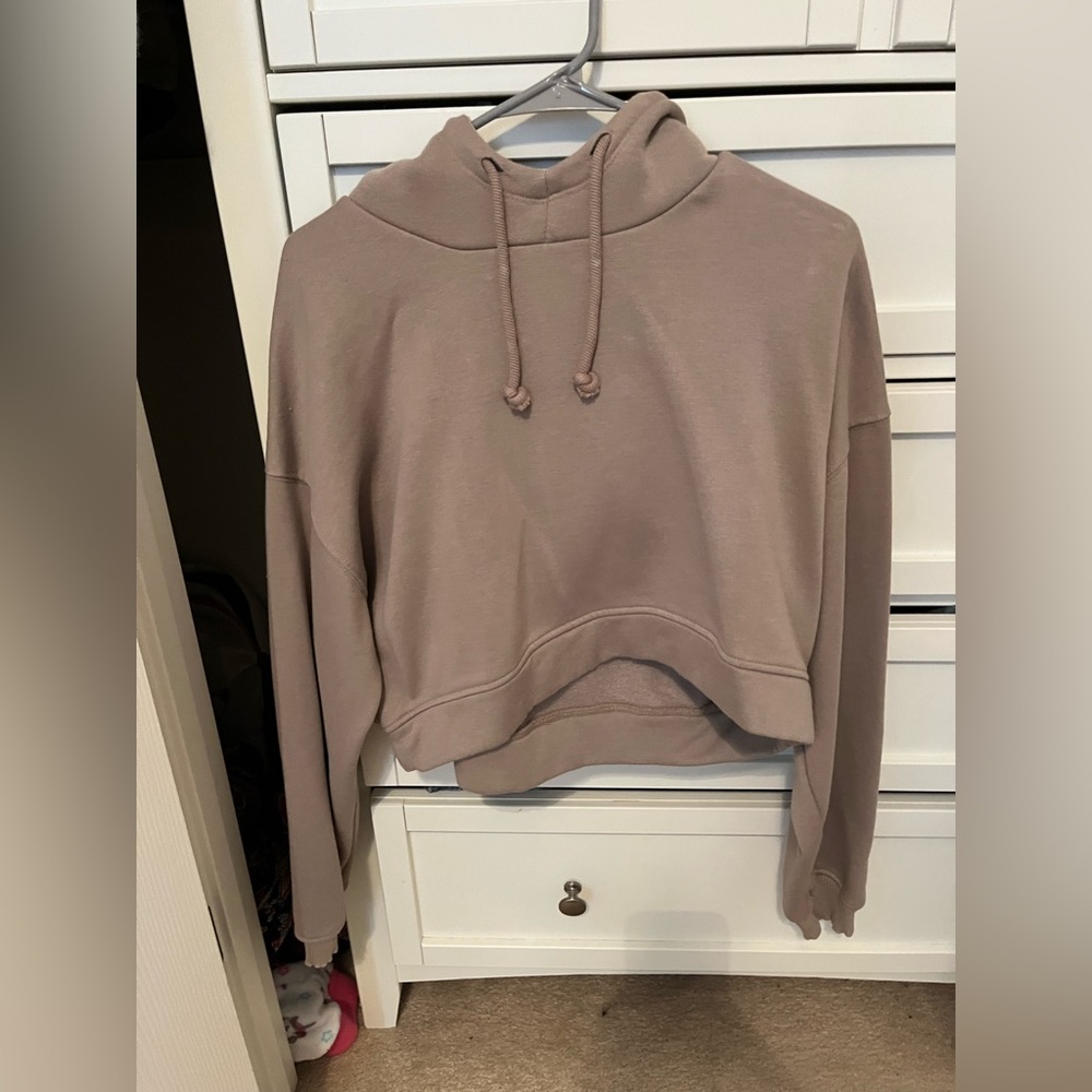 Brown Zara cropped sweatshirt